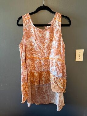 Maurices Peach and White Floral Tank Top